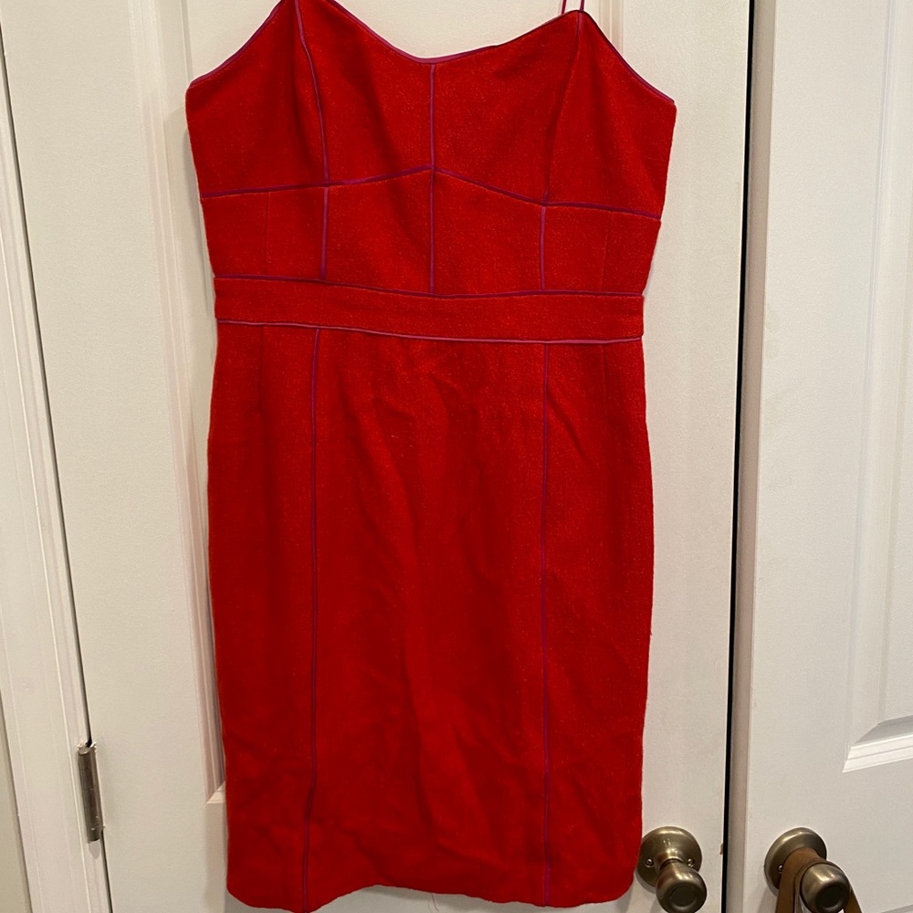 Red thin-strapped dress